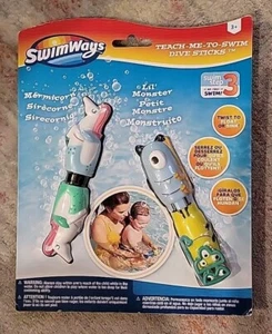 Swimways Learn To Swim Dive Sticks 5" Set Of 2 Mermicorn Lil' Monster - Picture 1 of 5