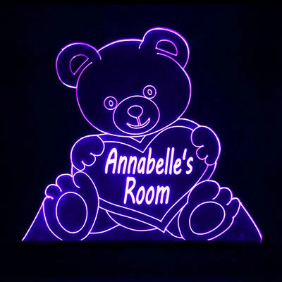 Bear Cute Personalised 3D LED Night Light Colour Changing Room Lamp - Image 1 of 4