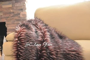 Clearance Burgundy Throw Furry 5' x 6' feet - Picture 1 of 9