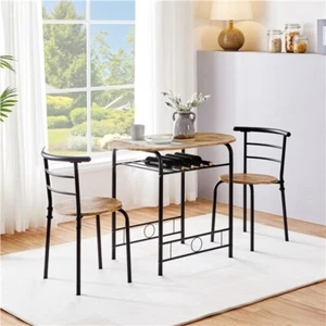 Juego Mesa de Cocina con 2 Sillas de Comedor Conjuntos de Muebles Marrón - Imagen 1 de 12