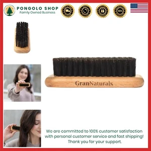 Wide Boar Bristle Hair Brush Portable Detangling Styling Comb for Slick Back - Picture 1 of 11
