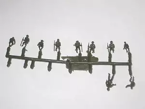 HO TRAIN US ARMY FORCES 10 OLIVGRÜN, 9 SITZEND, 1 STEHEND 1:187 # M5694 - Bild 1 von 2
