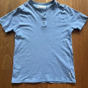 Zara Kids Boys Light Blue Short Sleeve T-shirt - Size 8 - Picture 1 of 9