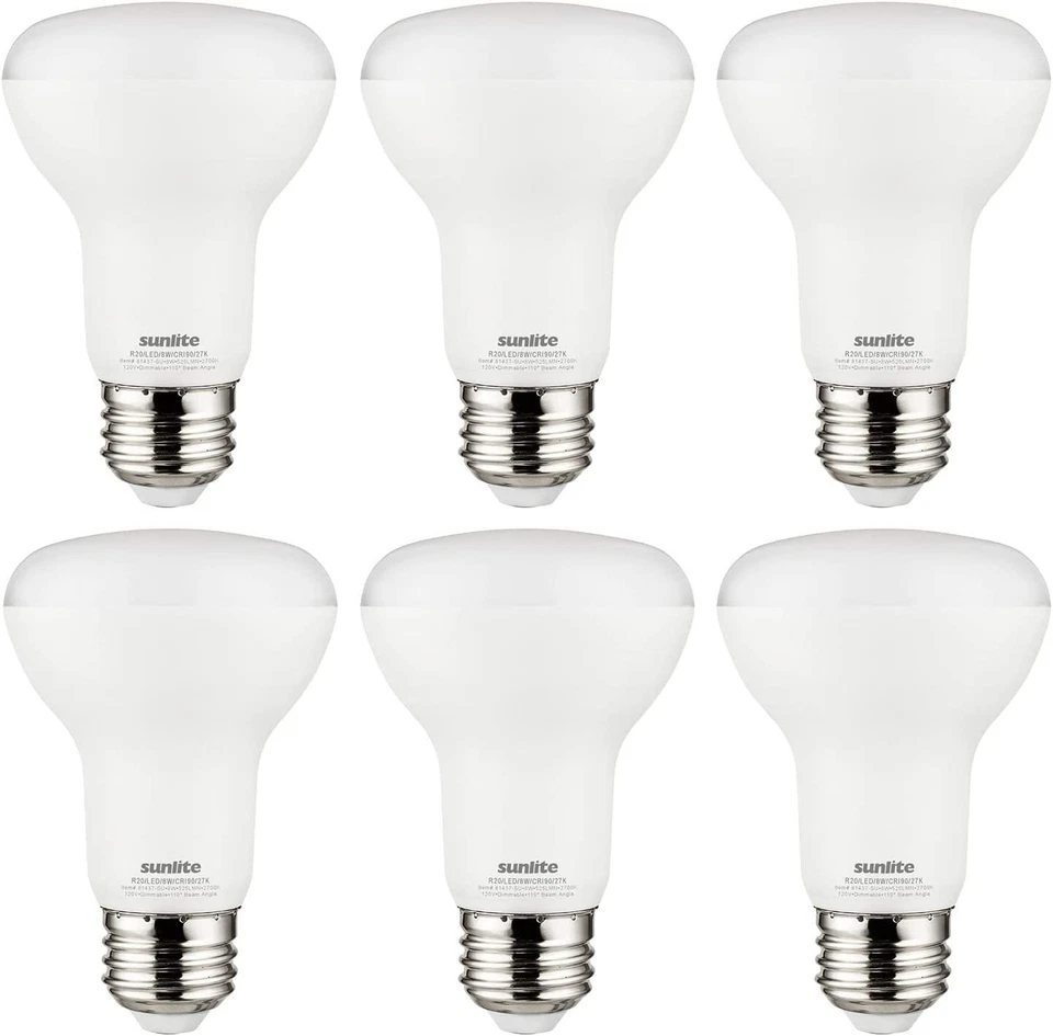 LED 90 CRI R20 Light Bulb, 8 Watts 525 Lumens Dimmable, Medium Base 6-Pack - Image 1 of 1