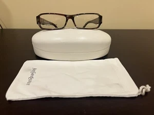 Yves Saint Laurent YSL 6152 SVG Eyeglasses Glasses Brown Black Opal 52-14-135 - Picture 1 of 12