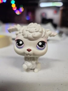Littlest Pet Shop LPS #101 WEISSER FRANZÖSISCHER PUDEL HUND Hasbro rosa lila Augen selten - Bild 1 von 4