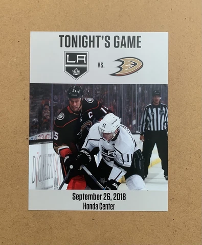 Anaheim Ducks Preseason 8.5x11 Inch Poster Program vs LA Kings NHL Ryan GETZLAF Cover