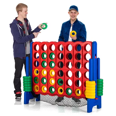 4-To-Score Giant Game Set 4-In-A-Row Connect Game W/Net Storage for Kids & Adult - Image 1 of 4