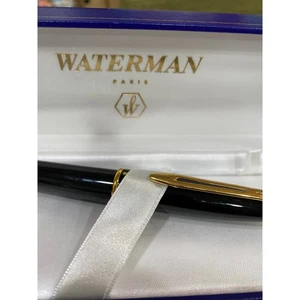 Bolígrafo Waterman Paris negro con adorno dorado en caja con folleto - Imagen 1 de 8