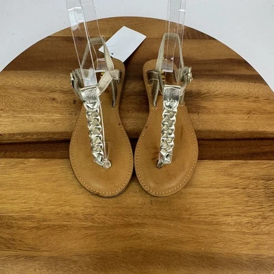 Nueva Sandalia Trenzada de Cuero Sintético Dorado Mia Annae Niños Pequeños Niñas Talla 13 Foto 1 de 4