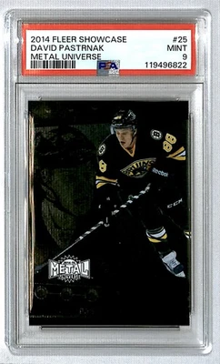 David Pastrnak 2014-15 Fleer Showcase Metal Universe Rookie #25 *DL* PSA 9 - Image 1 of 2