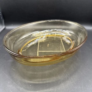Antique Dynaware Pyr-O-Rey #10Yellow Glass Oval Baking Roasting Dish Casserole - Picture 1 of 4
