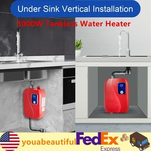 Tankless Electric Water Heater 110V 3000W On Demand Hot Water Heater For Home - Picture 1 of 19