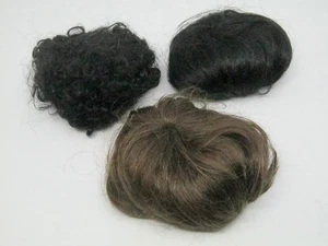 3 Girl Doll Wigs Size 10 Black Brown Short Curly Bob Synthetic Hair - Picture 1 of 4