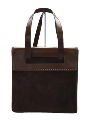 CELINE Tote Bag Suede CML Solid Color From Japan - Image 1 of 4