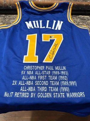 🏀Camiseta de los Golden State Warriors firmada por Chris Mullin (#17) - Edición de estadísticas de carrera Foto 1 de 3