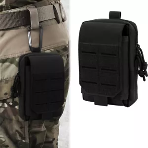 Tactical Molle Pouch Admin Utility Medical Battle Belt Military Black Small Bag - Picture 1 of 12