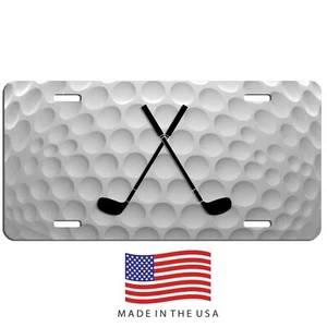 Golf ball aluminum vehicle license plate car truck SUV tag White - Bild 1 von 1