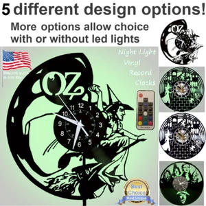 Wicked Wizard of OZ vinilo disco reloj de pared con dos luces traseras LED DVD camiseta arte - Imagen 1 de 12