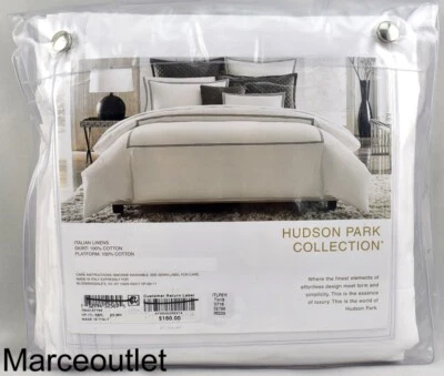 Hudson Park Italian Linens Cotton Percale FULL Bedskirt White / White - Image 1 of 3
