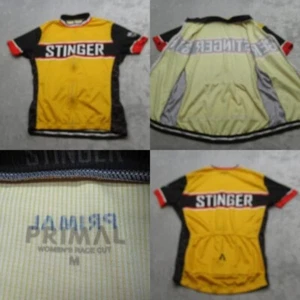 Primal Cycling Jersey Womens Medium Yellow Honey Stinger Full Zip Short Sleeve - Picture 1 of 13