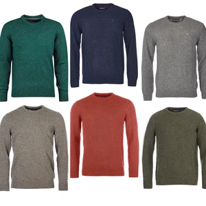 Barbour Mens Tisbury Crew Neck Sweater Designer Wool Mix Jumper Knit MKN0844