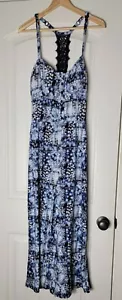 No Boundaries Junior’s Foam Cup White & Blue Floral Print Jumpsuit Size XXXL - Picture 1 of 10