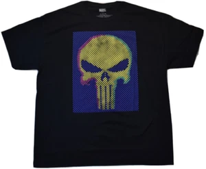 Marvel Mens Punisher Skull Raised Dots Graphic Black Shirt New 3XL - Picture 1 of 5