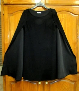 NWD ELIZA J. SZ 2 X 34' BLACK POLYESTER KNEE LGTH CAPE OVERLAY DRESS/MISSINGBELT - Picture 1 of 11