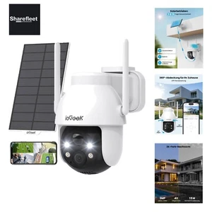 Cámara de Vigilancia 2K 3MP HD Exterior Solar, 360° PTZ Cámara de Vigilancia Exterior... - Imagen 1 de 10