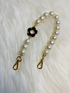 Replacement Bag Chain Strap Shoulder Handbag Purse DIY 12” Gold Pearl Flower - Picture 1 of 2