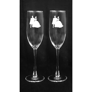 Disney Tiana Princess Wedding Toasting Glasses Flute Engrave Personalized FREE* - Picture 1 of 1
