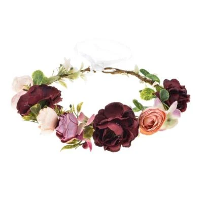 Faixa de cabeça floral folha verde nupcial coroa eucalipto festivais de casamento P... - Imagem 1 de 4