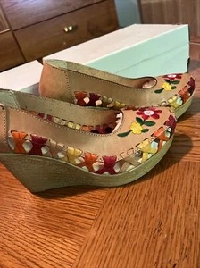 Mujer Cuero Genuino Mexicano Punta Cerrada Plataforma Huarache Talla 8 - Imagen 1 de 4