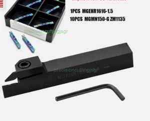 10 MGMN150-G Carbide Insert  MGEHR1616-1.5 Parting Off Turning holder Lathe Tool - Picture 1 of 6