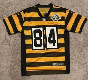 Antonio Brown Pittsburgh Steelers Bumble Bee 80th Patch On Field Nike Jersey 84
