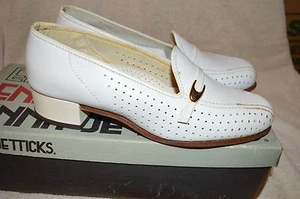 NIB SCHO-PED by Scholl White Leather Orthopedic Occupational Heels Size 6 D - Picture 1 of 8