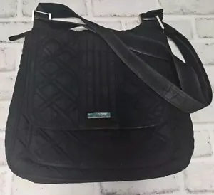 Vera Bradley Black Quilted Messenger Bag - Picture 1 of 10