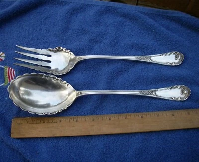 Dominick & Haff LOUIS XIV ESTILO ANTIGUO (1888) JUEGO DE SERVIR ENSALADAS DE GRAN TAMAÑO - Sin mono Foto 1 de 4