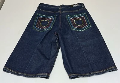 Jean vaquero Brooklyn Express BKLYN para hombre Y2k holgado hip hop etiqueta corta 36 medida 34 Foto 1 de 4