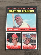 1971 Topps NL Batting Leaders Rico Carty Joe Torre Many Sanguillen #62 Braves (A