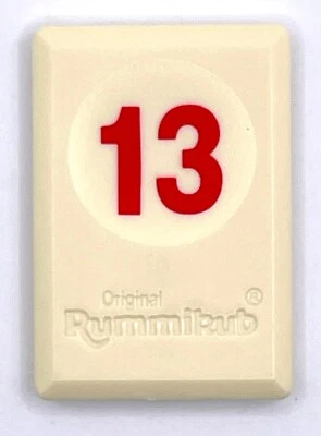 Rummikub Azulejo Rojo 13 Juego Pieza de Repuesto Número Suave Grabado Trasero Pressman Foto 1 de 2