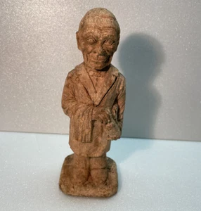 Vintage Hand Carved Syroco Wood Butler Corkscrew Wine Opener unpainted Rare - Picture 1 of 8