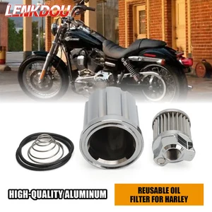 Chrome Re-Usable Oil Filter Fitting For Harley Twin Cam Evo Touring Softail Dyna - Foto 1 di 8