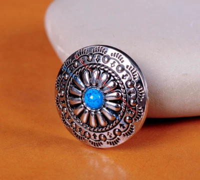 10X 30MM Western Turquoise Carved Coat Sewing Closures Connectors Shank Buttons - Image 1 of 4