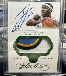 Ty Lawson 2013-14 Panini Flawless Patch Auto 3/5 - 4 Color Patch Auto - RARE