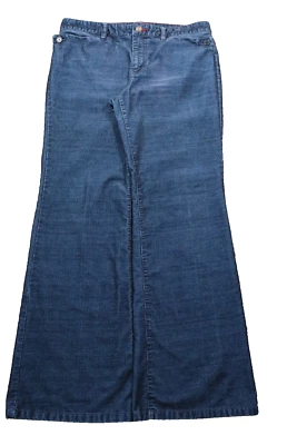 Y2K винтажный Tommy Hilfiger женщин расклешенный вельветовые брюки синий размер 12 (34 x 32) - Изображение 1 из 4