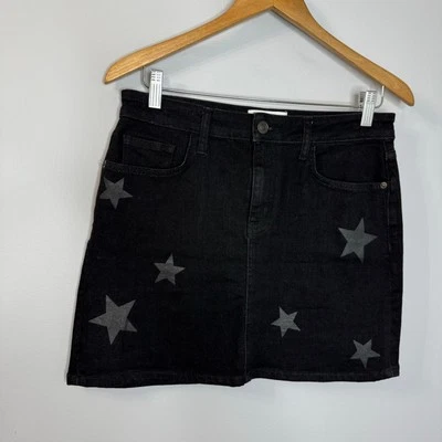 Current Elliot Mini Denim Skirt Vineland Star Black Concert Festival Wester 29 - Image 1 of 4
