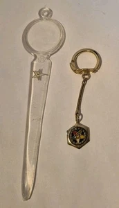 Vintage Order of the Eastern Star Letter Opener & Keychain Masonic Emblem Logo - Picture 1 of 3