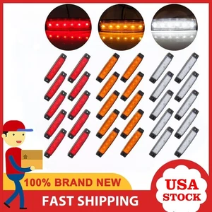 10X Rojo +10X Ámbar 10X Blanco 12V 6 SMD Lateral Camión Remolque Luz LED Marcadora - Imagen 1 de 8